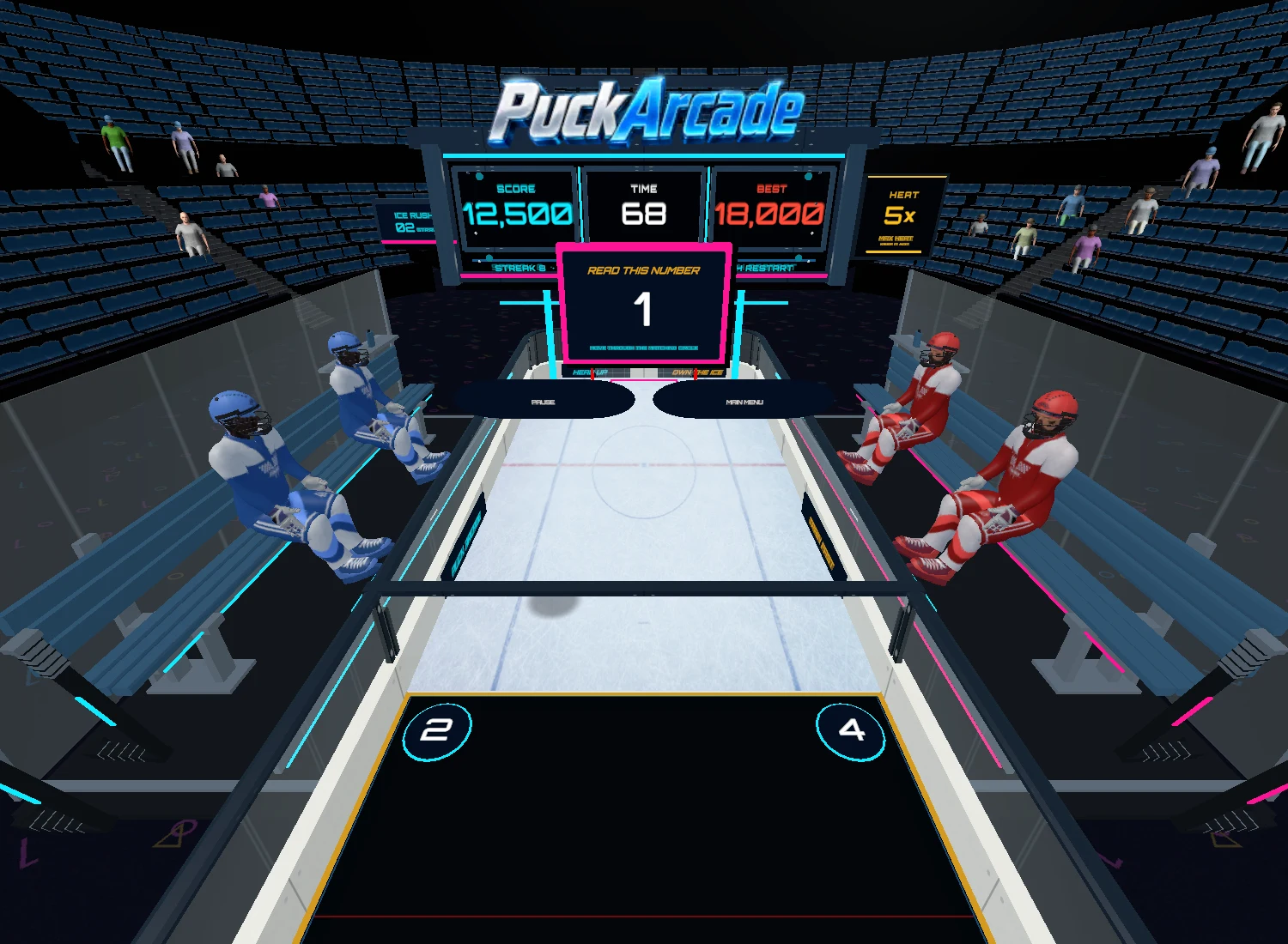 Unity development preview of Ice Rush's heads-up number challenge