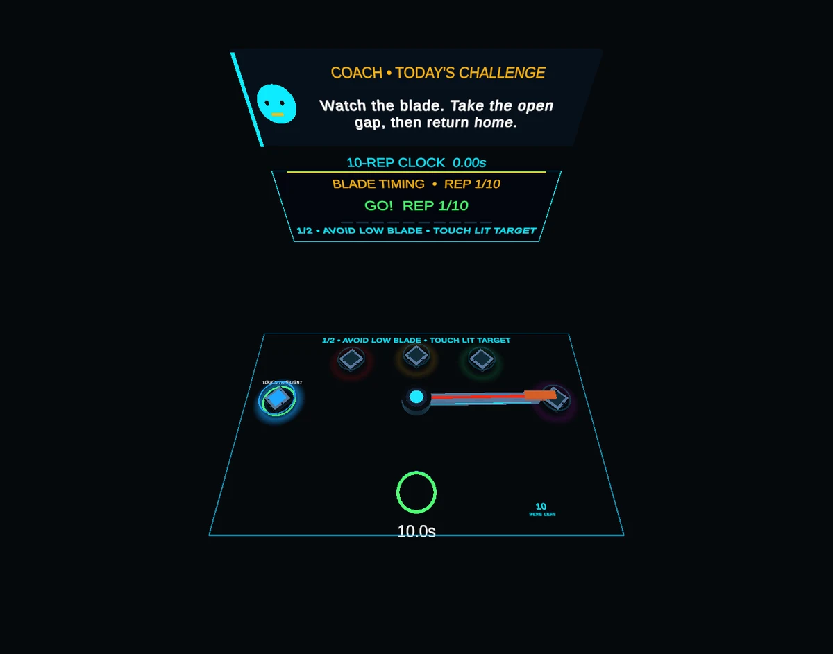 Puck Arcade Unity development preview: Blade Timing · Sweep Escape